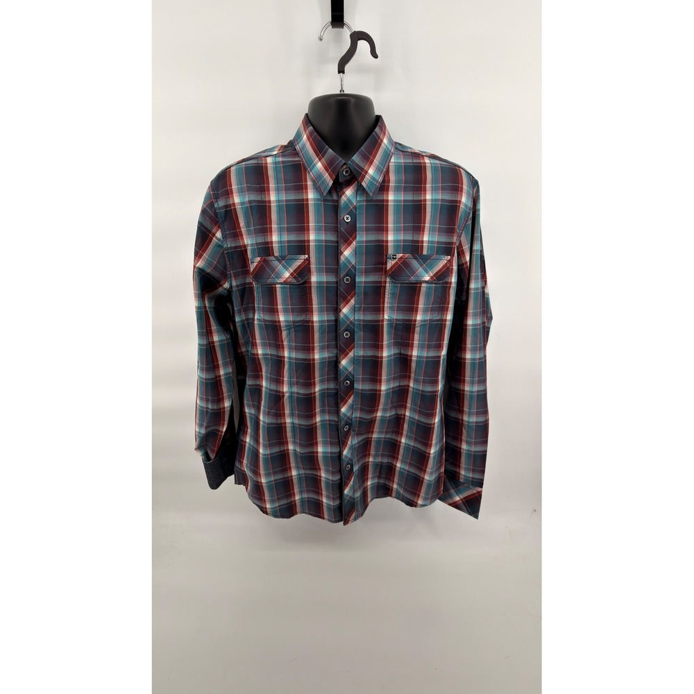 7Diamonds Sunset Highway Plaid Shirt Mens XL Cotton Western Bi-Swing Flap Pocket